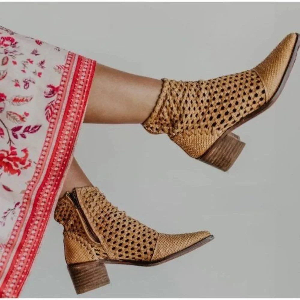 Free People In the Loop Basket Weave Woven Western Boot - Picture 2 of 7